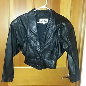 Ladies lambskin leather jacket